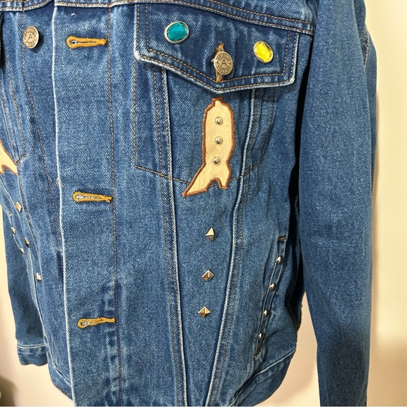 Arizona Jean company XL cowboy southwest embroidered jean jacket - Picture 2 of 9